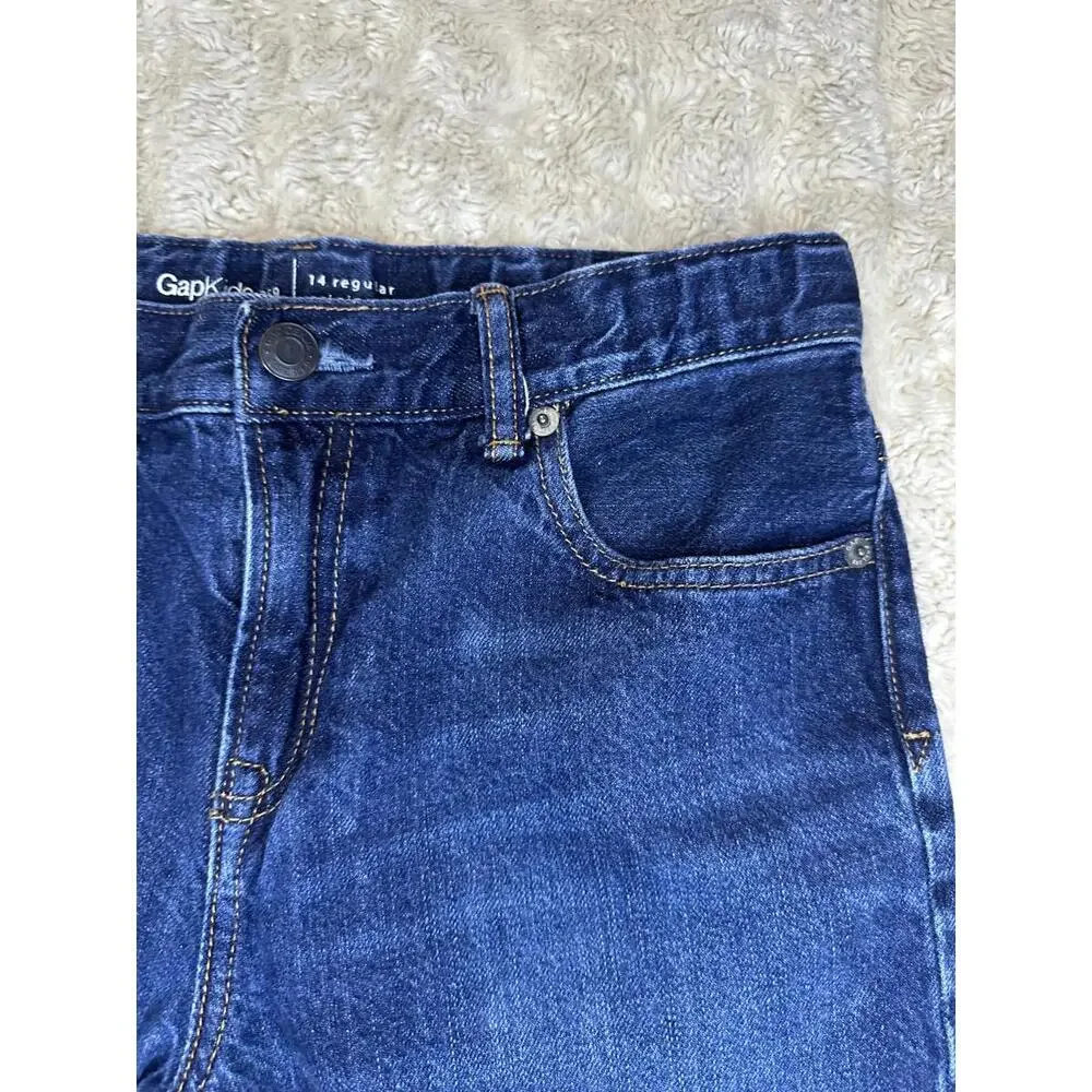 GAPKids 1969 classic slim straight medium-dark wash denim jeans Youth 14 Reg